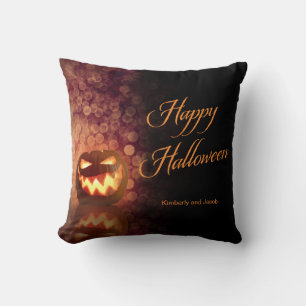 Happy Halloween Trick or Treat Jack O'Lantern Throw Pillow