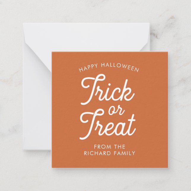Happy Halloween Trick or Treat Personalized  Card (Front)