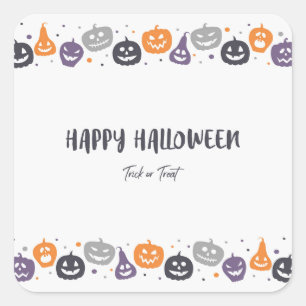 Happy Halloween trick or treat Square Sticker