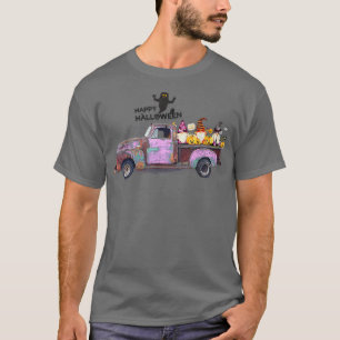 Happy Halloween Truck Gnomes Pumpkin Ghost Costume T-Shirt