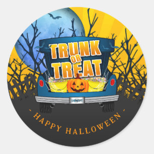 Happy Halloween Trunk or Treat  Classic Round Sticker