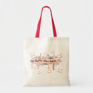 Happy Halloween Typography Tote Bag