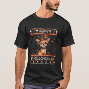 Happy Halloween Ugly Chihuahua Howl o ween Pumpkin T-Shirt
