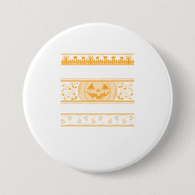 Happy Halloween  Ugly ter Design  Pumpkins 3 Inch Round Button (Front)