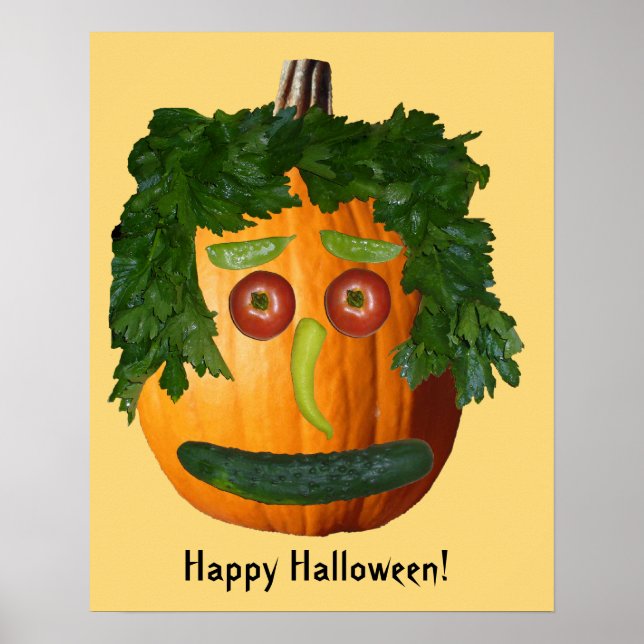 Happy Halloween - Uncut Pumpkin Face Poster (Front)