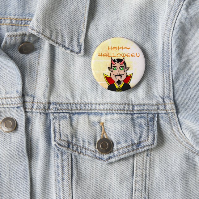 Happy Halloween / Vampire 2 Inch Round Button (In Situ)