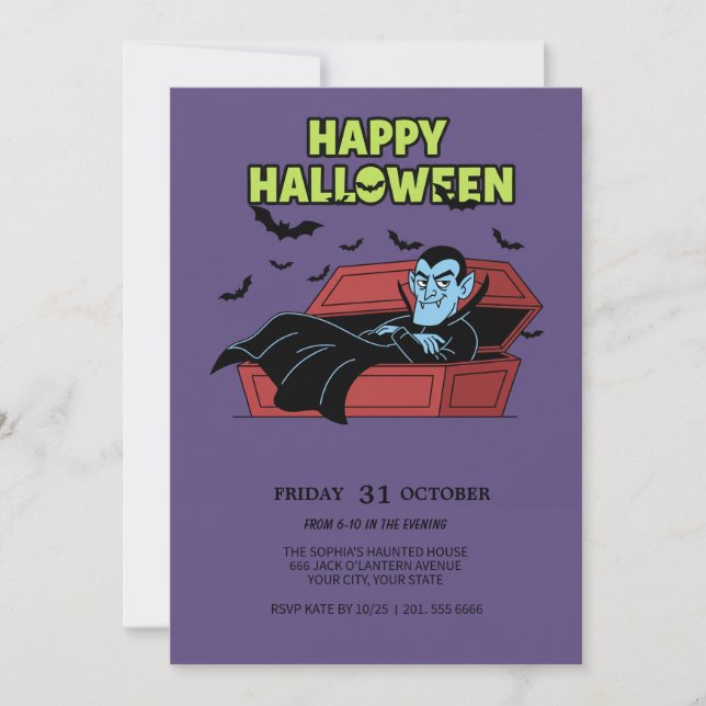 Happy Halloween Vampire Invite (Front)