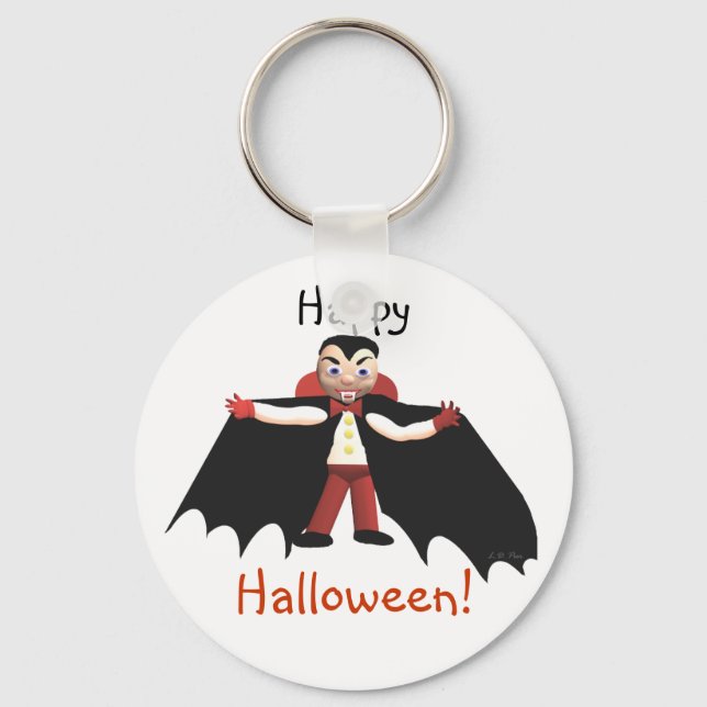 Happy Halloween Vampire Keychain (Front)