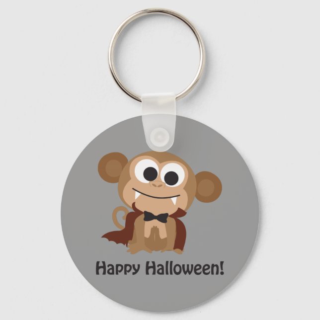 Happy Halloween! Vampire Monkey Keychain (Front)