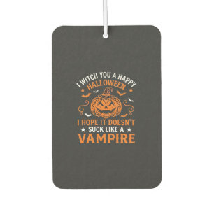 Happy Halloween Vampire Pumpkin Witch Hat Bats Air Freshener