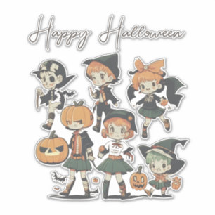 Happy Halloween Vintage Children Illustration 