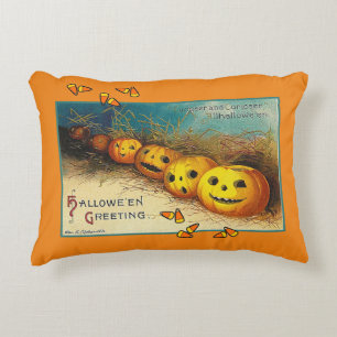 Happy Halloween Vintage Jack o' Lantern  Accent Pi Pillow
