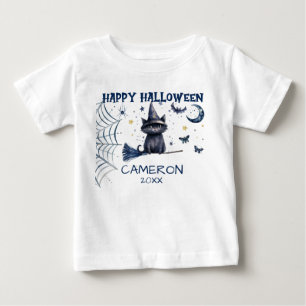 Happy Halloween Watercolor Cat - Baby T-Shirt