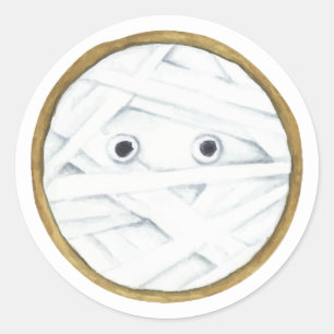 Happy Halloween   Watercolor Mummy Classic Round Sticker