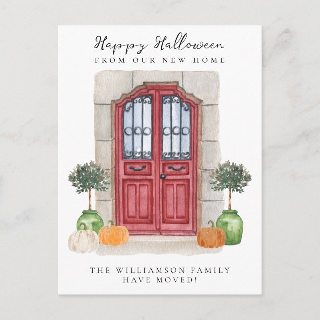 Happy Halloween We have Moved Announcement Postcard (Front)