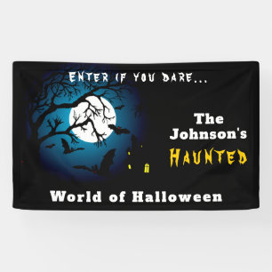 Happy Halloween   Welcome to Scary Haunted House Banner