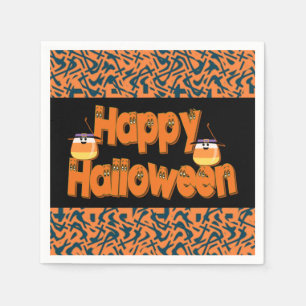 Happy Halloween Whimsical Text Napkins