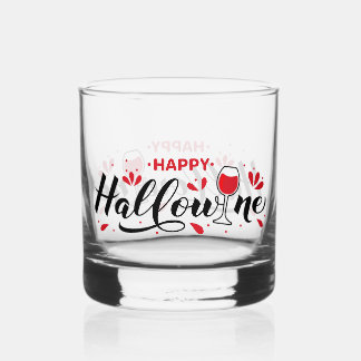 Happy Halloween Whiskey Glass