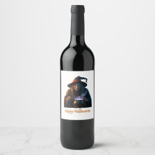 Happy Halloween Wine Label