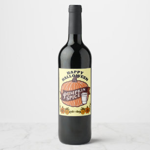 Happy Halloween Wine Label