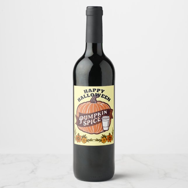 Happy Halloween Wine Label (Front)