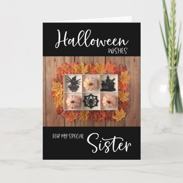 Happy Halloween Wishes for Sister Card (Front)