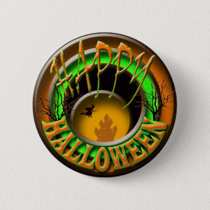 Happy Halloween witch 2 Inch Round Button