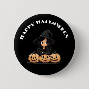 Happy Halloween Witch 2 Inch Round Button