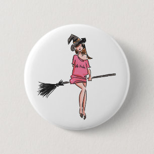 Happy Halloween Witch 2 Inch Round Button