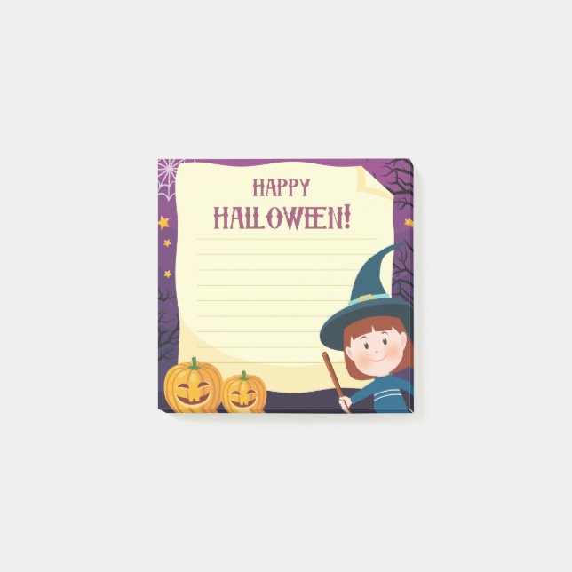 Happy Halloween Witch 3" x 3" Post-it® Notes (Front)