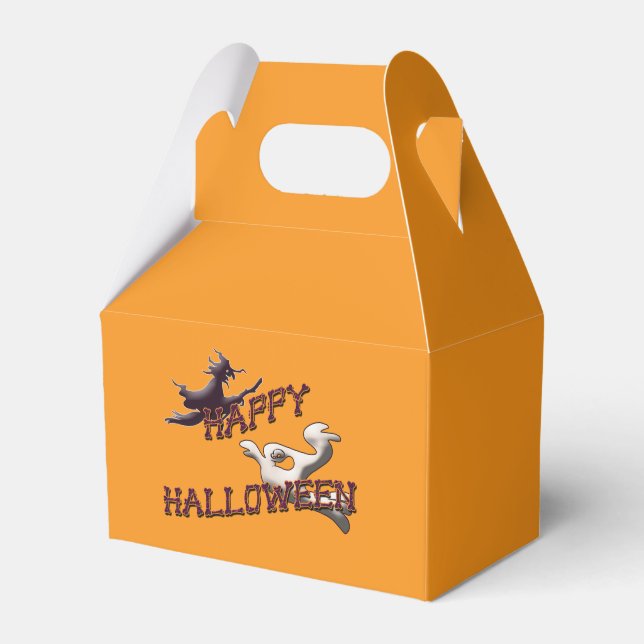 Happy Halloween Witch and Ghost Spooky Customized Favor Box (Front Side)