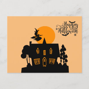 Happy Halloween Witch Background postcard