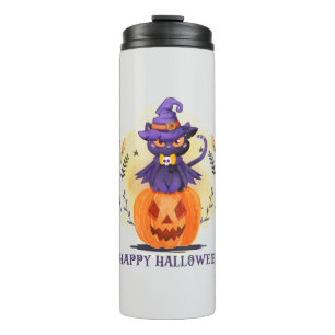 Happy Halloween - Witch Black Cat Thermal Tumbler
