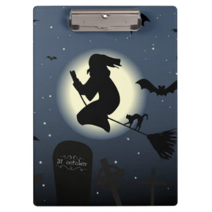 "HAPPY HALLOWEEN" WITCH CLIPBOARD
