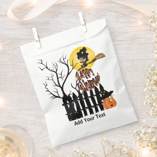 Happy Halloween Witch  Favour Bag (Clipped)