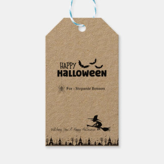 Happy Halloween Witch Favour Tags | Personalized