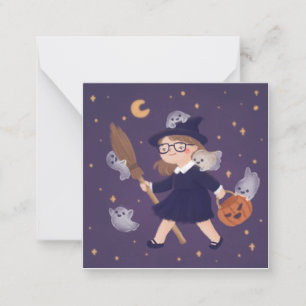 Happy Halloween Witch & Ghosts Card