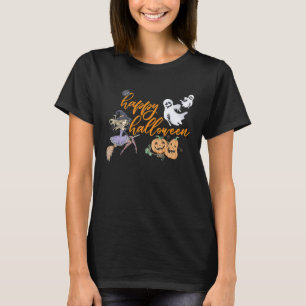 Happy Halloween witch ghosts goblins spiders fall T-Shirt