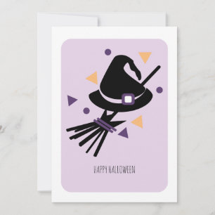 Happy Halloween Witch Hat Confetti Card