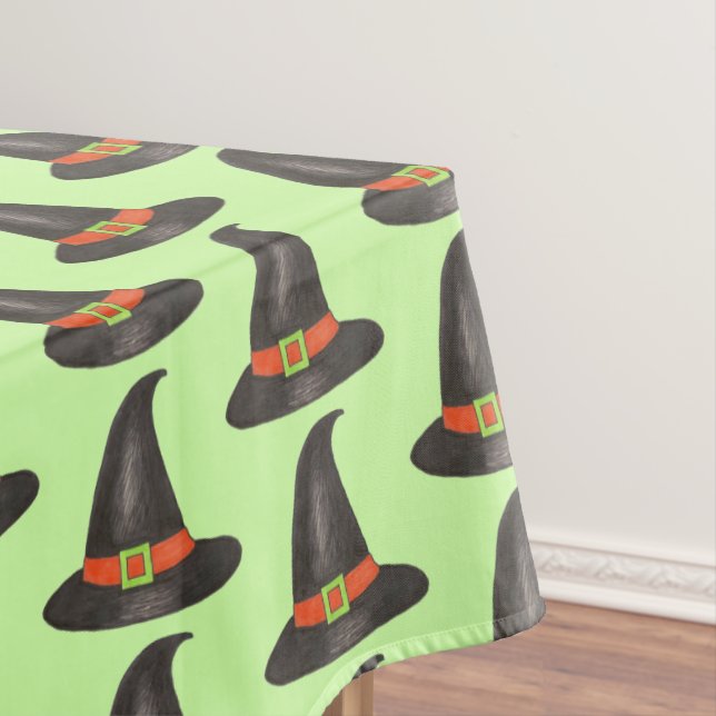 Happy Halloween Witch Hat Trick or Treat Party Tablecloth (In Situ)