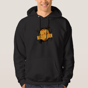 Happy Halloween Witch Haunted House Black Cat Hoodie