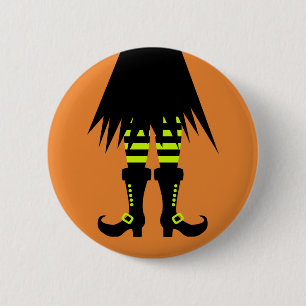 Happy Halloween Witch Leg 2 Inch Round Button