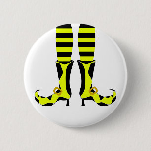 Happy Halloween Witch Leg 2 Inch Round Button