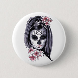 Happy Halloween Witch Mask Carnival 2 Inch Round Button