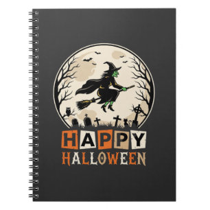 Happy Halloween Witch Moon Cemetery Design_1 Notebook
