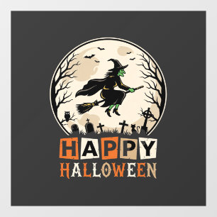 Happy Halloween Witch Moon Cemetery Design_1 Window Cling