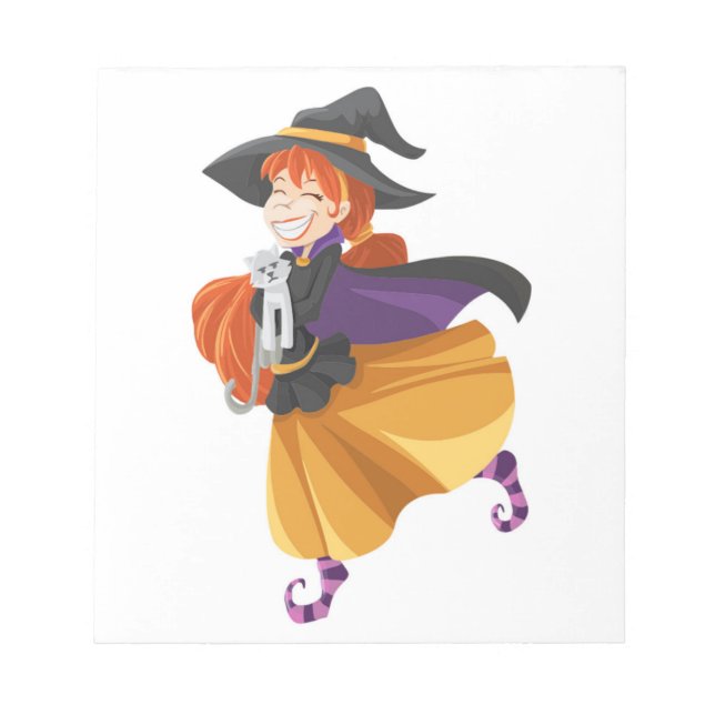 "HAPPY HALLOWEEN" WITCH NOTEPAD (Front)