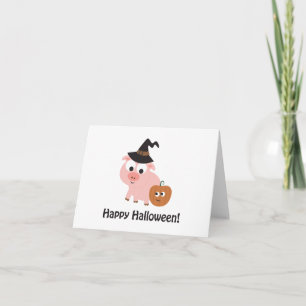 Happy Halloween! Witch Pig Card
