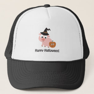 Happy Halloween! Witch Pig Trucker Hat