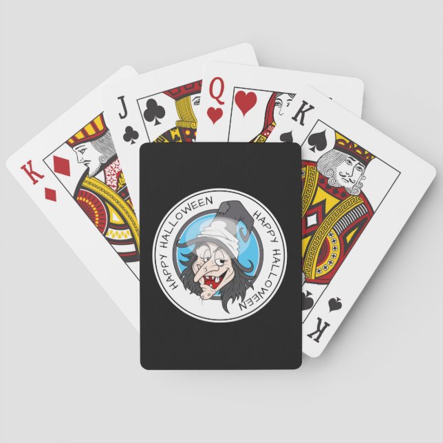 Happy Halloween Witch Playing Cards (Back)